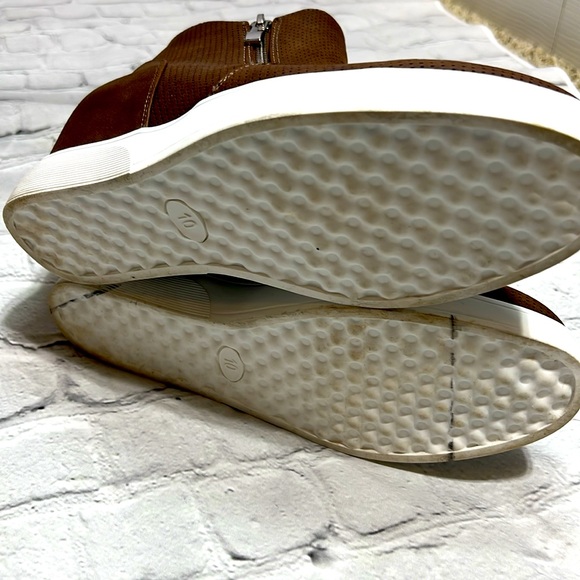 Journee Collection Penelope Wedge Sneakers - Brown - Picture 11 of 16